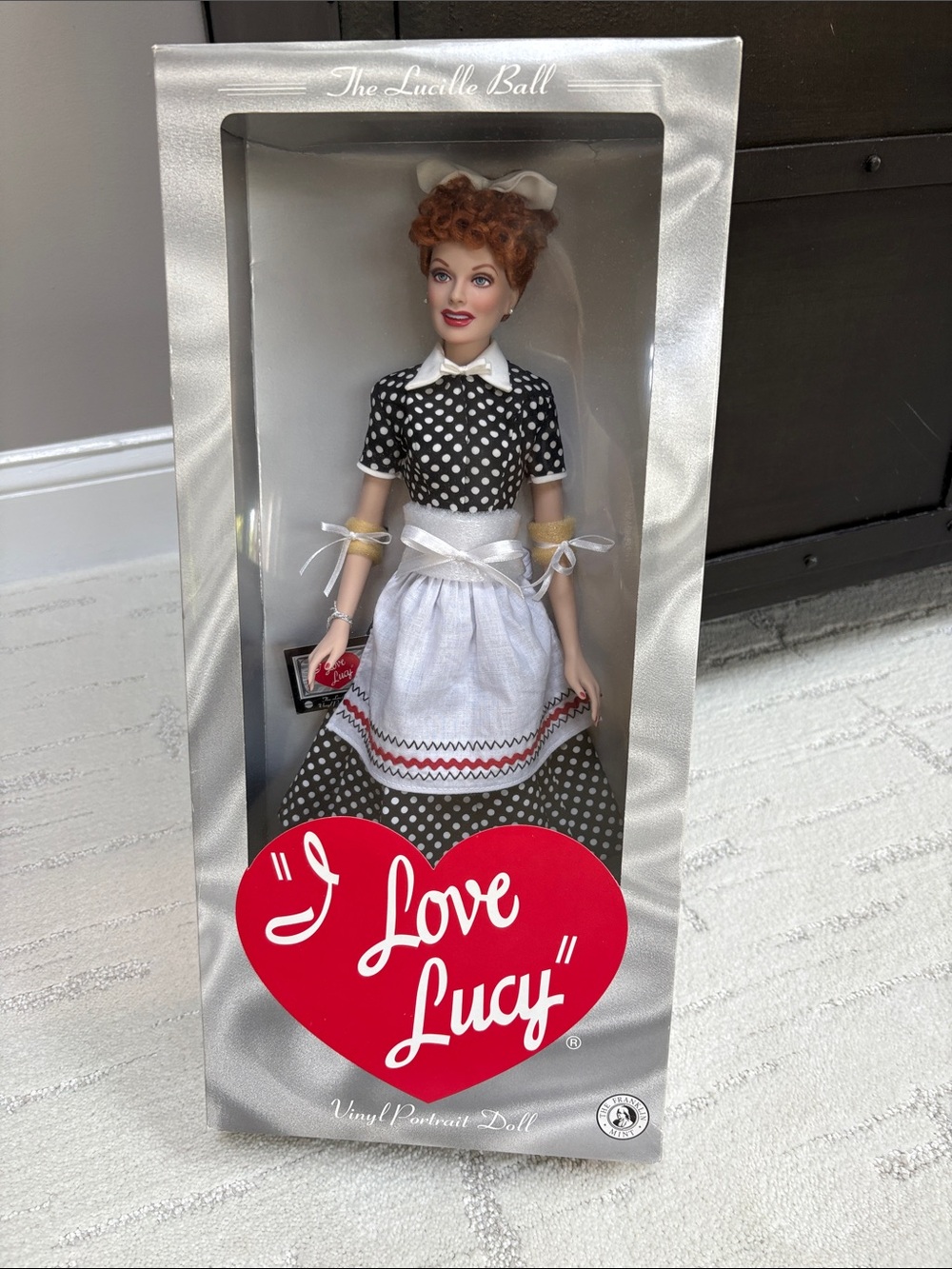 I Love Lucy Lucille Ball Vinyl Portrait Doll – Black & White Polka Dot